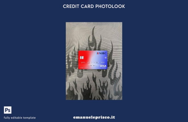modello frontale con photolook per carta classica visto olandese NIBC Bank in st